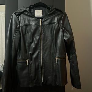 Black mango genuine leather jacket size USA M